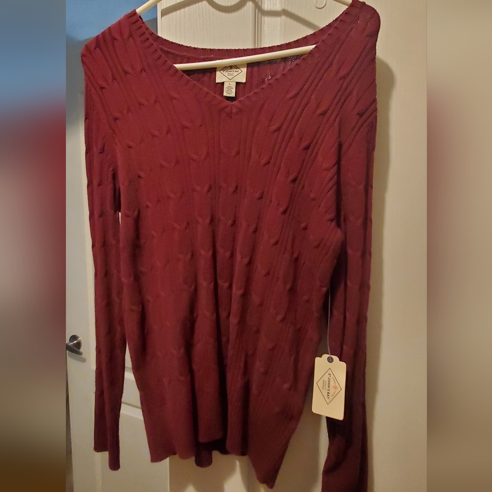 St. John's Bay Burgundy V-Neck Sweater